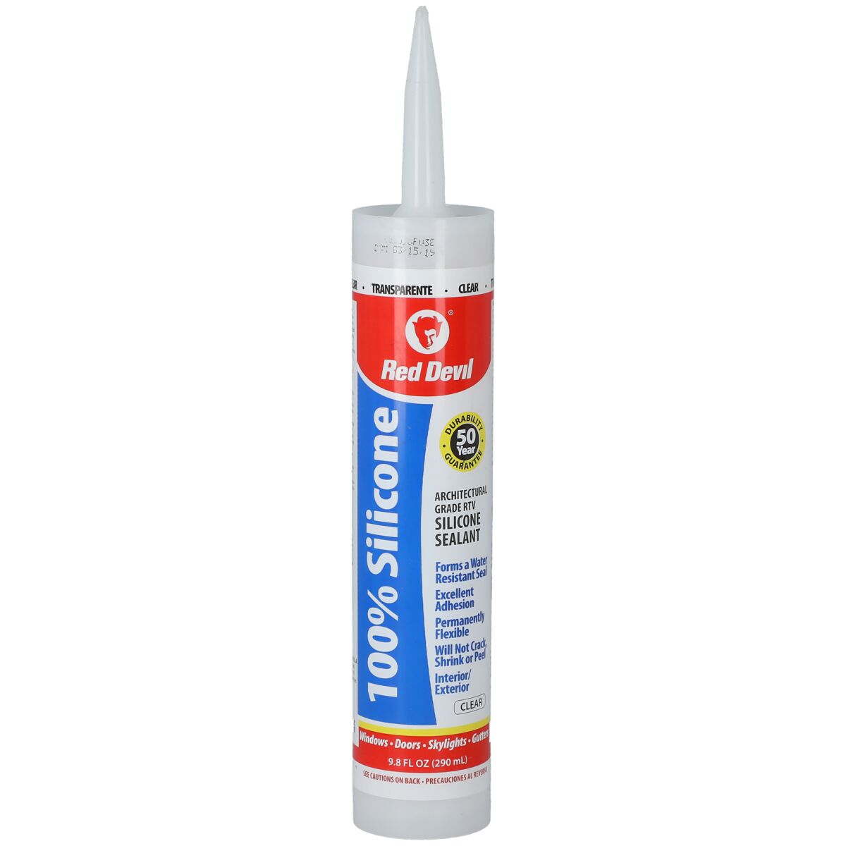 Red Devil Architectural Grade RTV Silicone Sealant Clear 290ml RED